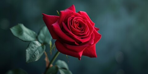 Close-Up of a Vibrant Red Rose