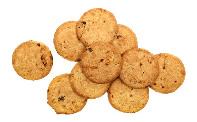 Integral biscuit with fruit isolated on white