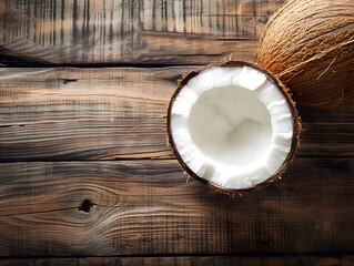 Obraz na płótnie Canvas coconut on wooden background