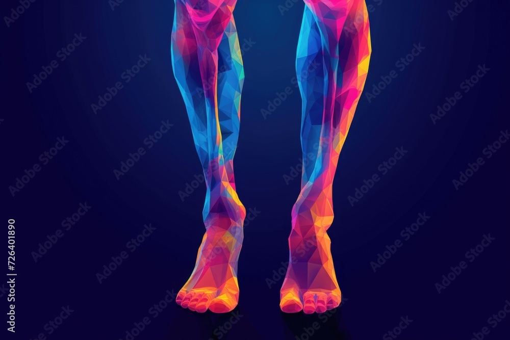 Poster Legs glowing in the dark, creating a captivating and mysterious visual. Perfect for adding an eerie ambiance or futuristic element to your projects