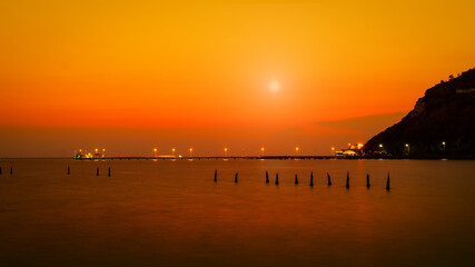 beautiful Sun set on the sea