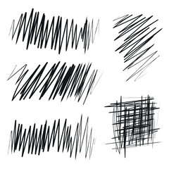 Pencil scribbles set basic