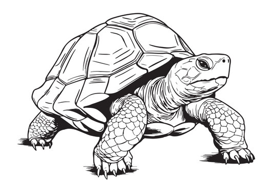 Desert Tortoise hand drawing vector illustration isolated on white background