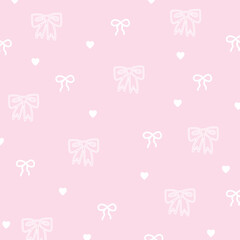 Pink ribbon and heart pattern for Valentine's day, background, wallpaper, fabric print, textile, backdrop, print, banner, social media post, ad template, clothing, frame, packaging, gift wrap, card