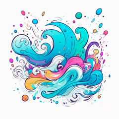 Fototapeta premium spots and splashes of bright paint. Graphic illustration