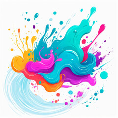 Obraz premium spots and splashes of bright paint. Graphic illustration
