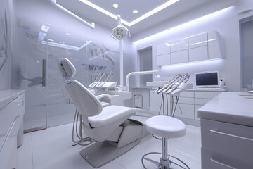 Modern white dental medical cabinet