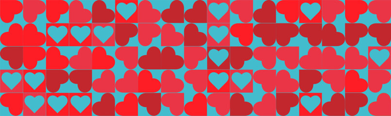 Blue background with hearts for banners