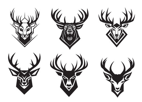 Set of deer heads