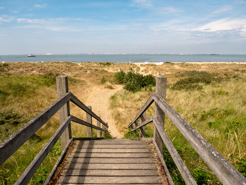Western Scheldt river beach, Breskens, Zeeland, Netherlands