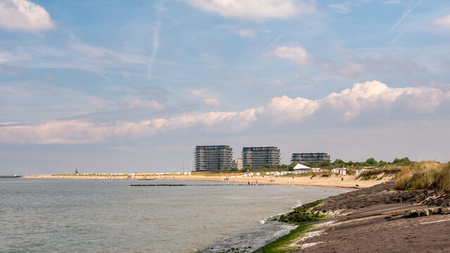 Western Scheldt river beach, Breskens, Zeeland, Netherlands