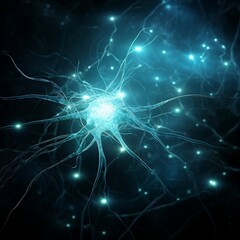 Naklejka na ściany i meble Neuron picture with light in the sky