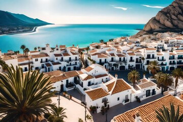 Capture the essence of Albir town's beauty from this vantage point, where each detail adds to its charm - obrazy, fototapety, plakaty