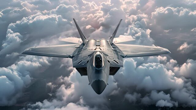 F-22 fighter jets are flying in the sky performing missions.