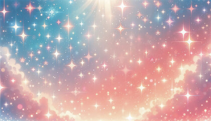 キラキラとした星空　背景、壁紙　（ AI生成画像 ）