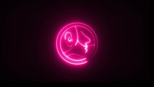 Neon lights against a dark background for the ears, nose, and throght sign.
