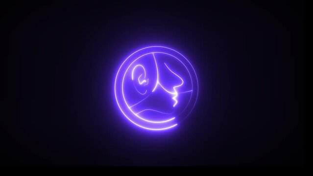 Neon lights against a dark background for the ears, nose, and throght sign.