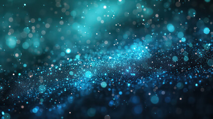 turqoise luxury glitter and bokeh particles, turqoise bokeh background, holiday festival background