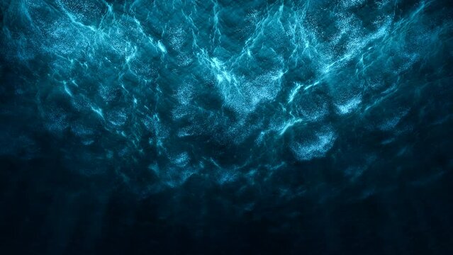 Stormy sea waves view from under water