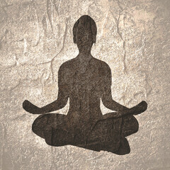 Young girl sitting in yoga lotus pose. Happy relaxed female character performing meditation exercise. Sport fashion girl