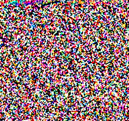 Tv Noise Colorful Abstract Background, , seamless pattern with dots, TV Noise Flickering. Colored dots Grainy  Noise Effect Of No Signal, Color  screen noise pixel glitch