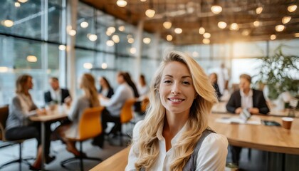 Fototapeta premium businesswoman at the office; meeting; work