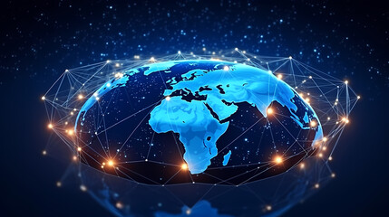 Naklejka premium Abstract background of future network technology and network connections