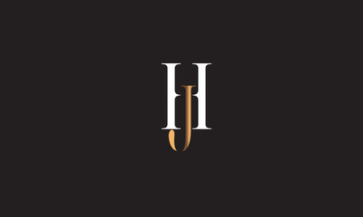 HJ, JH , H , J , Abstract Letters Logo Monogram	