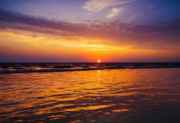 Obraz premium Sunset Over The Sea Fresh Background, Wallpaper. Generative AI. 