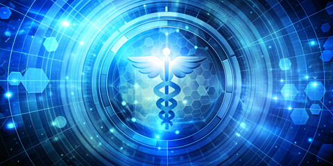 Medical Emblem with DNA and Molecule in 3D Vector Illustration Featuring Caduceus, Cross, and Healthcare Symbols