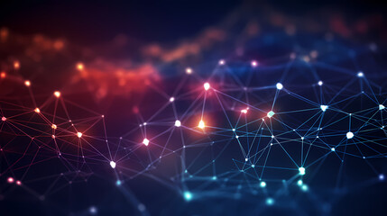 Obraz premium Abstract background of future network technology and network connections