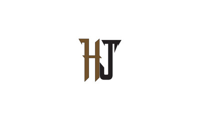 HJ, JH , H , J , Abstract Letters Logo Monogram	