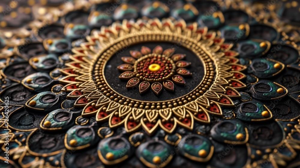 Aufkleber A close up view of a decorative object placed on a table. Can be used for various design purposes