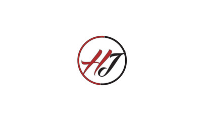 HJ, JH , H , J , Abstract Letters Logo Monogram	