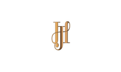 HJ, JH , H , J , Abstract Letters Logo Monogram	