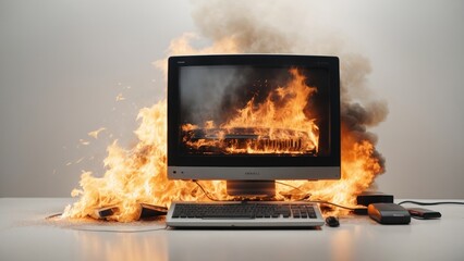 computer on fire