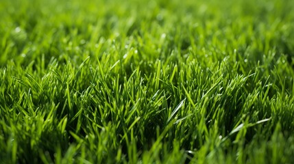 Vibrant fresh green grass texture for football field, soccer field, team sport background