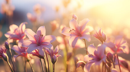 A close-up of delicate flowers in soft light.