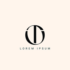 Fototapeta premium Alphabet letters monogram icon logo OT or TO