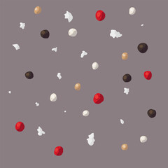 Salt and pepper in peas. Vector illustration