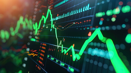 Profiting Stock Market - Green Ascending Lines