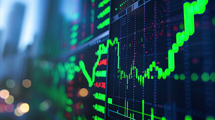 Profiting Stock Market - Green Ascending Lines