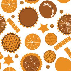 Cookies, pastry seamless pattern for print, textile, web, home decor, fashion, surface, graphic design - 726426081