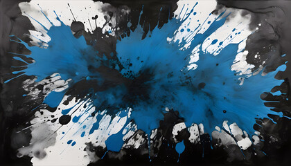 Blue black ink splash abstract background. Creative Blurred Effect Trend Design
