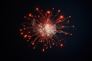 Fototapeta na wymiar Fireworks in the night sky. 3d rendering. Computer digital drawing