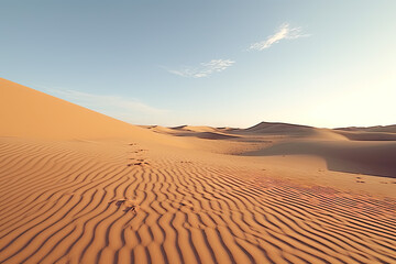Fototapeta na wymiar Wide Angle, Supporting Tracking Shot, Sahara dessert dunes