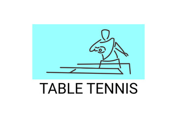 table tennis sport vector line icon. playing table tennis. sport pictogram, vector illustration.