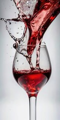 red wine splash glass