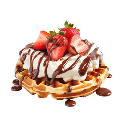 Sweet waffle on transparent background