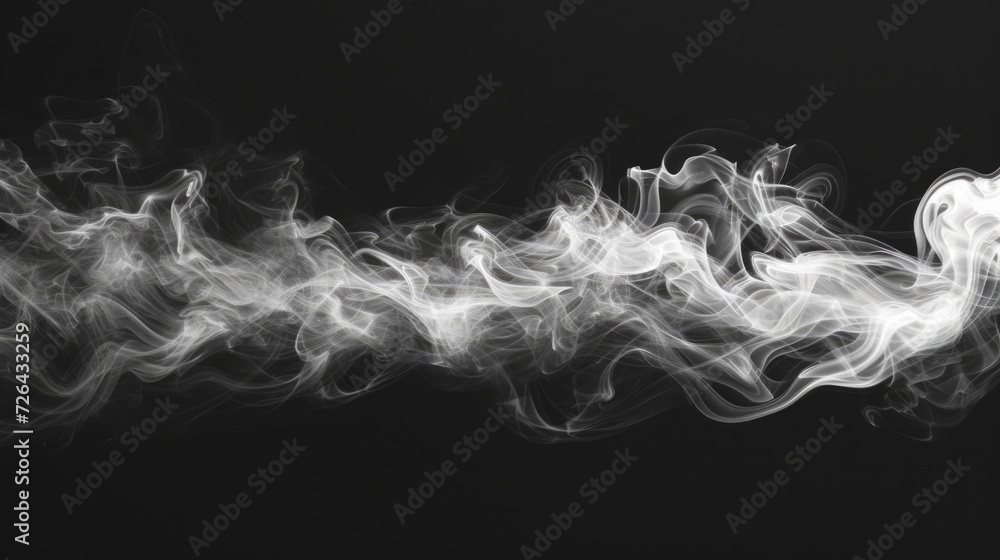 Poster close-up shot of smoke on a black background. can be used for concepts such as mystery, transformati